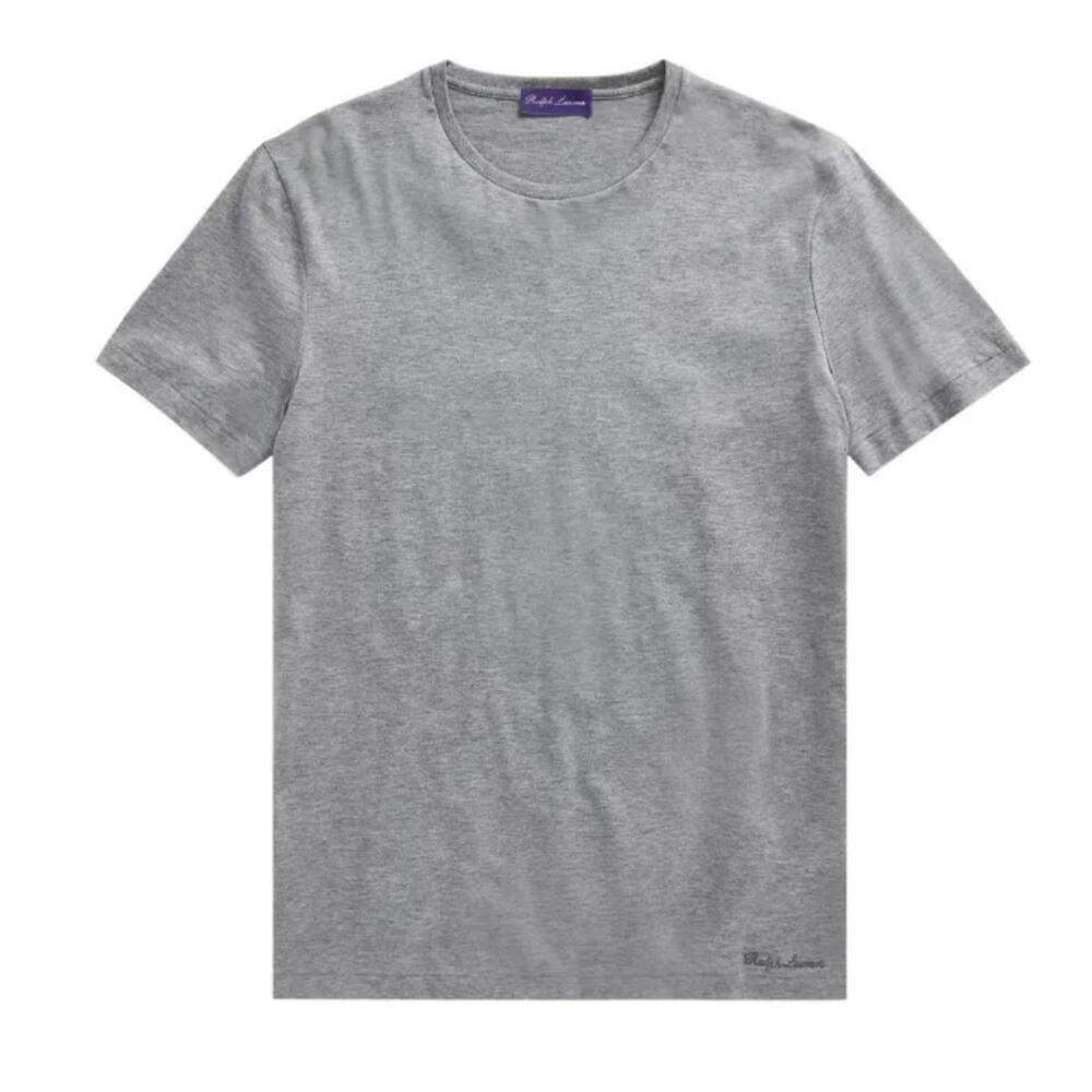 🟣 Ralph‎ Lauren Purple Label Men’s Gray Cotton T-Shirt – Made in Italy (XL)